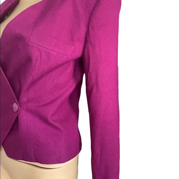 Point of View Collection Eggplant double breasted Cropped Blazer size 4 - Picture 4 of 7